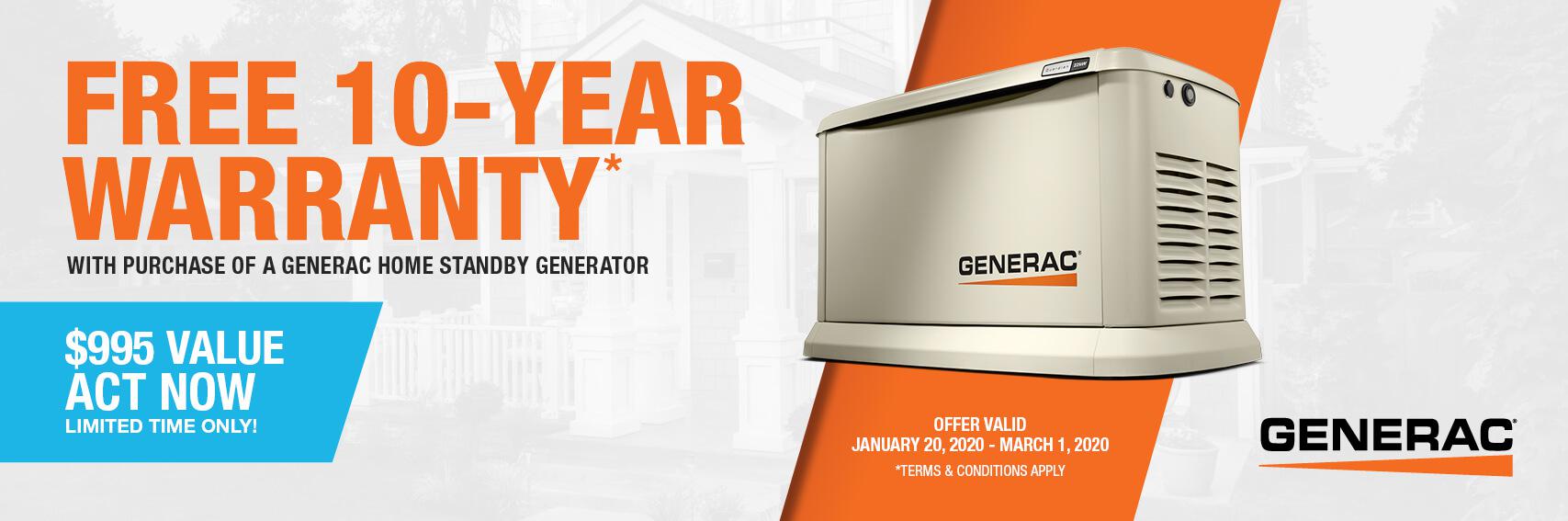 Homestandby Generator Deal | Warranty Offer | Generac Dealer | Jacksonville, FL